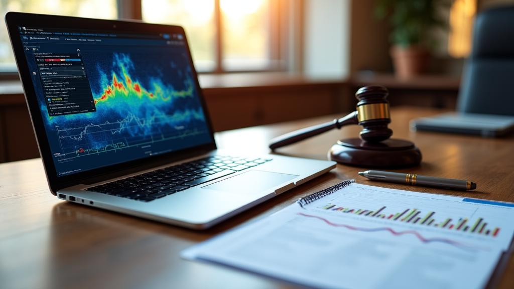 Analisi di grafici meteorologici e contratti legali su un tavolo professionale